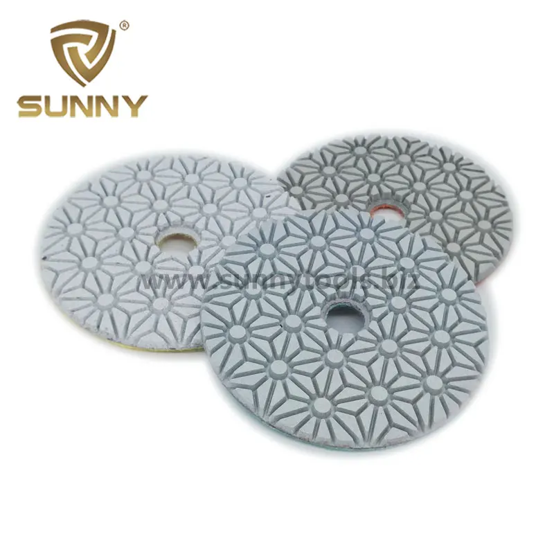 
White spiral 3 step diamond polishing pads for wet using 