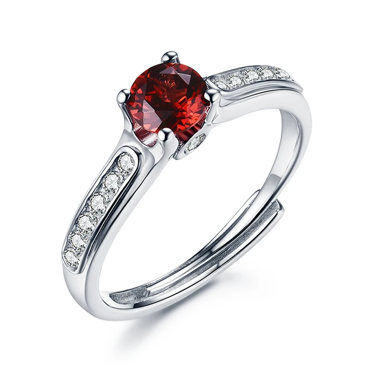 New style  natural garnet gemstone silver ring 925 sterling silver AAA zircon ring jewelry