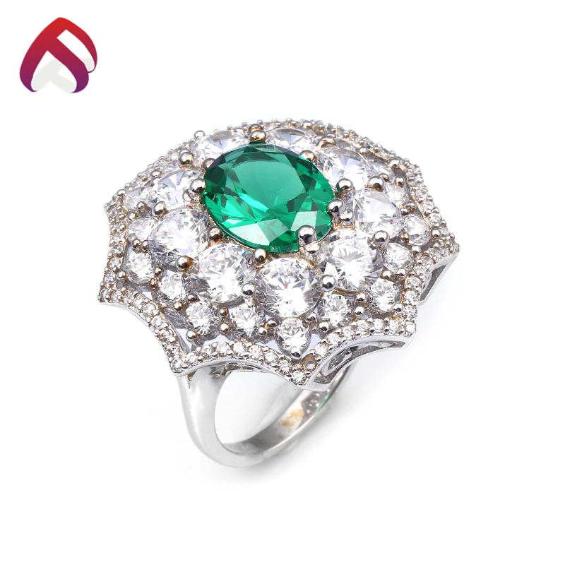 white cz created ruby ring  big red stone silver ring designs for women