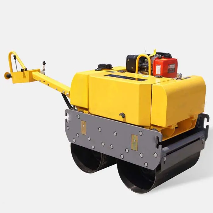 Walk behind double drum hydraulic diesel engine vibratory mini road roller