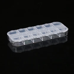 Customized Good Quality Double Row Clear 12 Grids Drill Box Makeup Storage Box