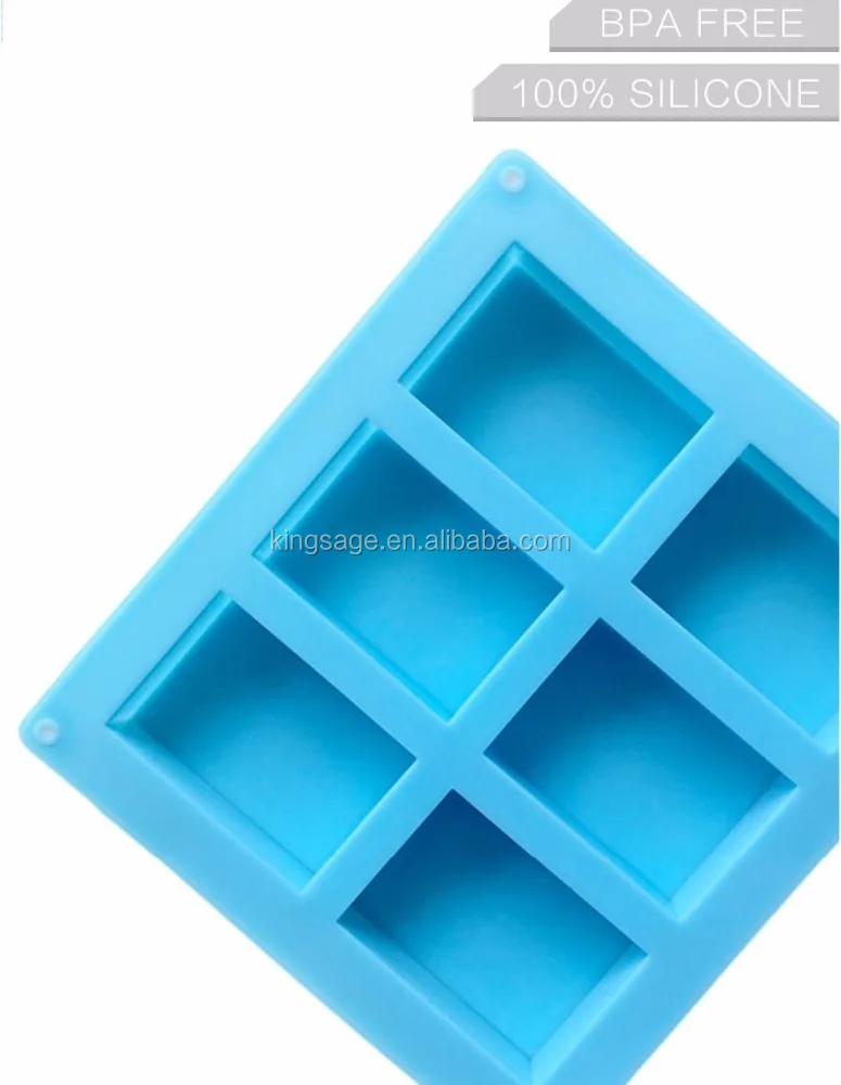 hot sale 6 Cavities Rectangle Silicone Soap Molds, Baking Mold Cake Pan, Biscuit Chocolate Mold