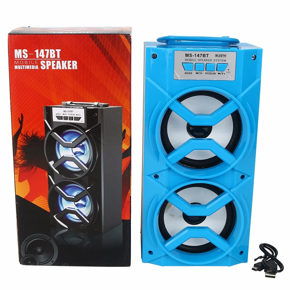 MS-147BT LED Light Wireless BT Portable Hand Speaker High Power FM Radio Audio Music Player Support TF Card USB