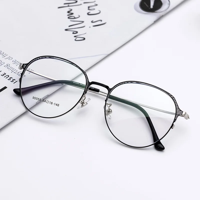 vintage fashion blue light blocking glasses frames round optical eyeglasses frame