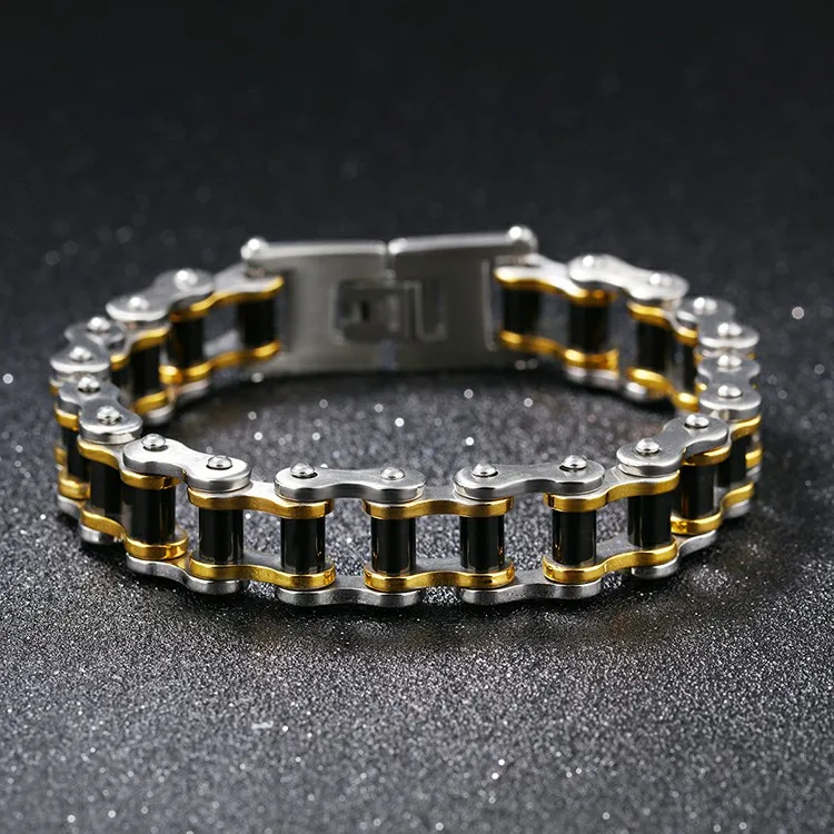 Marlary Multi-Color Punk Jewelry Biker Chain Bracelet Motorcycle Chain Steel Men Bracelet Store Biker Bracelet Store