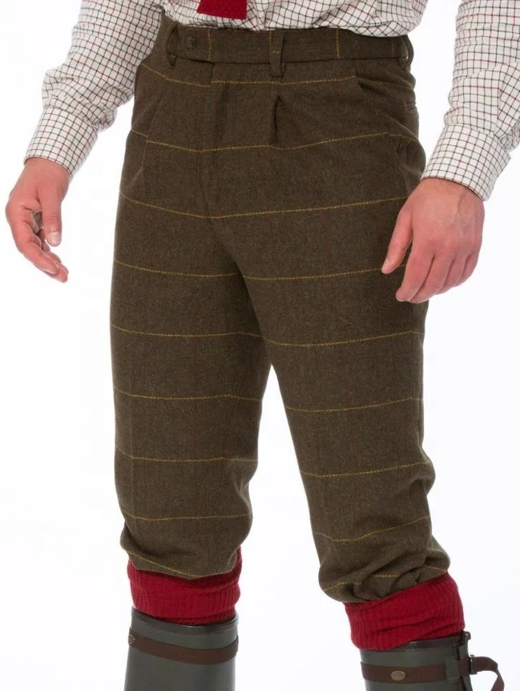 2019 wholesale 100% Tweed Wool heated mens outdoor water repellent windproof hunting pants