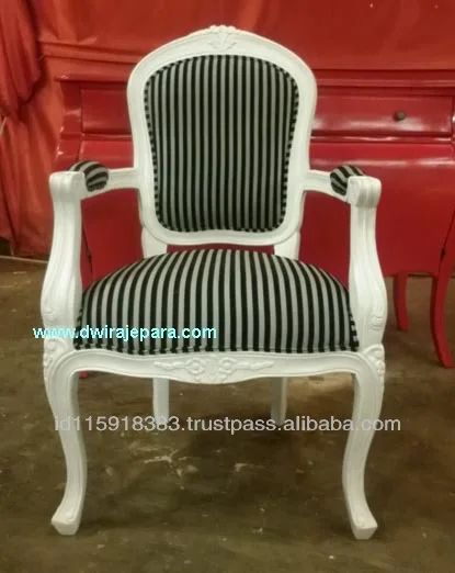 Classic Mahogany Furniture Louis Dining Chair With Arm - French Furniture Dining Room Set.