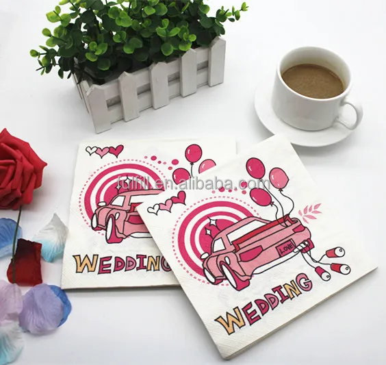 custom design decorative paper napkins wedding napkins printed valentines day