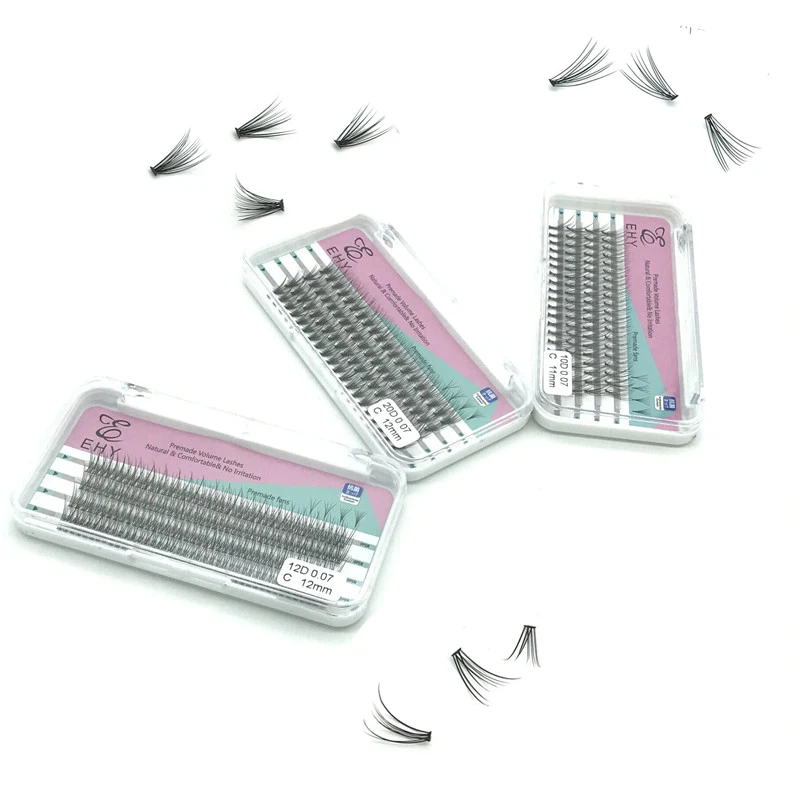 Custom 60pcs Individual False Eyelash heat bonded clusters eyelash extension