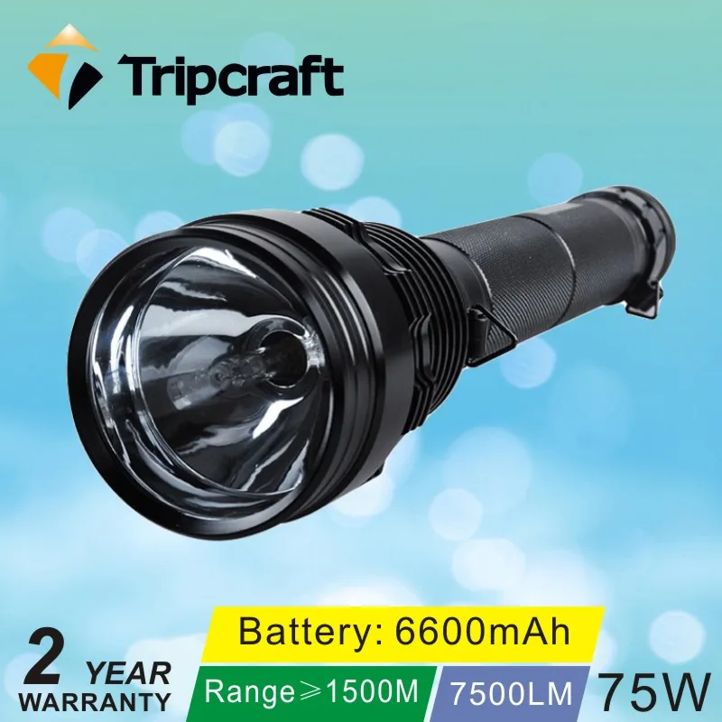 HID xenon torch light 75w rechargeable flashlight 75watt  police camping headlamp products