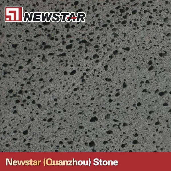 Natural grey lava stone with rough holes