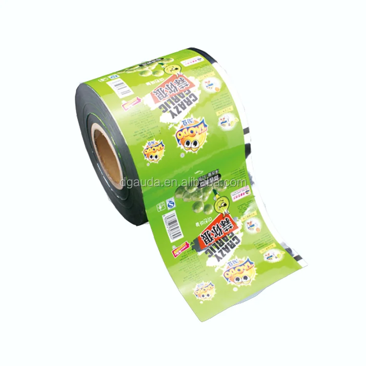 
factory wholesale custom printed logo food grade aluminum foil snacks flexible plastic packaging film roll 