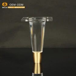 Fashion Style Clear Acrylic Plastic Crystal Heavy Duty Furniture Leg For Chair Base Part