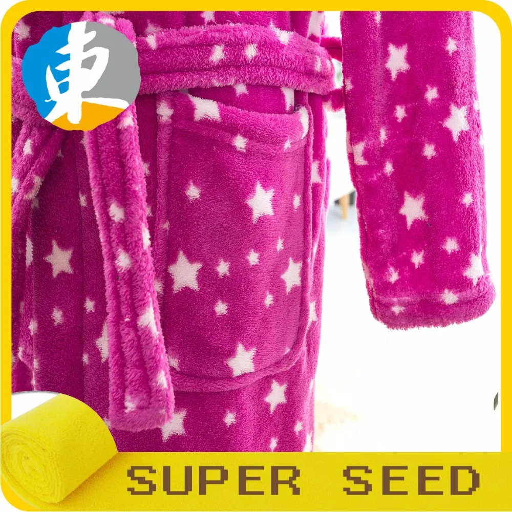 Custom silk screen print soft bathrobe for women