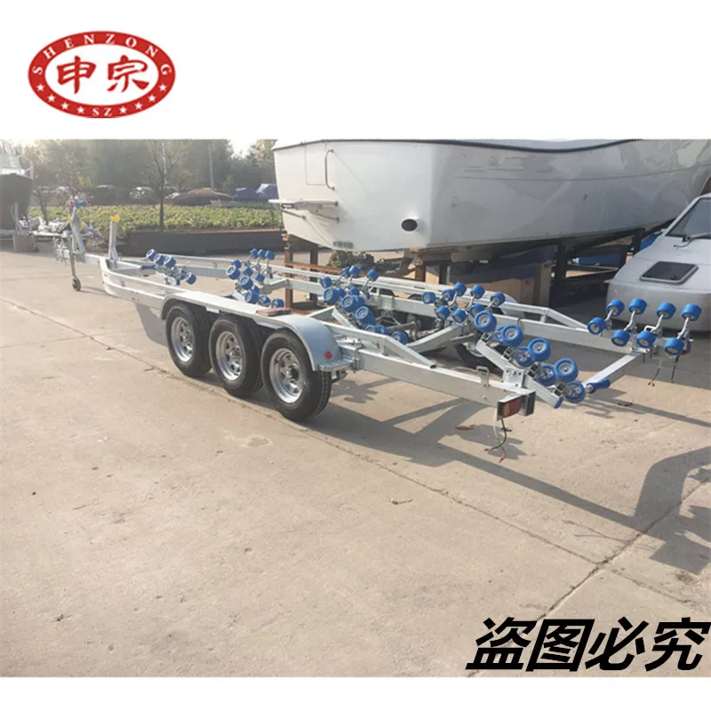 13 Meterts Length Three Axle Galvanized Heavy Duty Boat Trailer