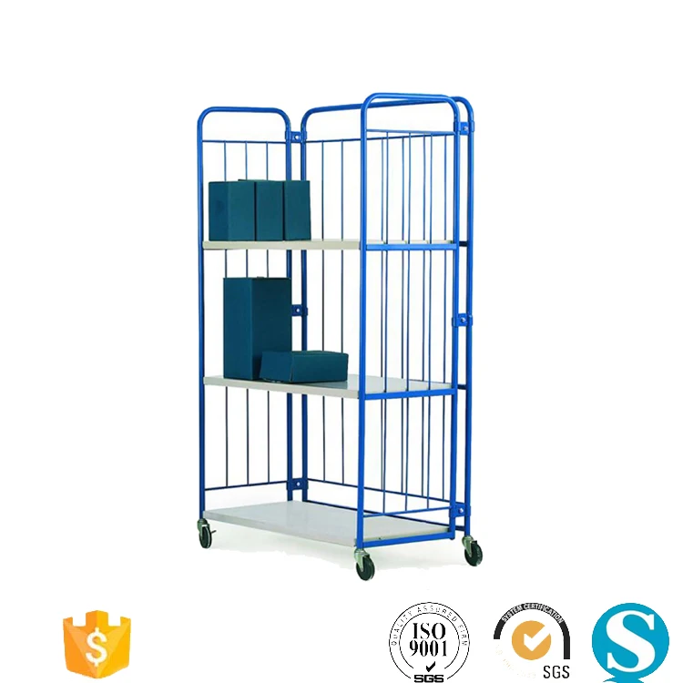 
Removable foldable warehouse metal logistics tool trolley 