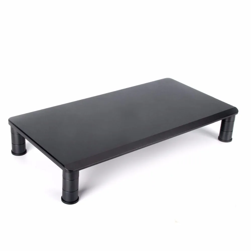 office home save space desktop monitor riser bamboo laptop stand