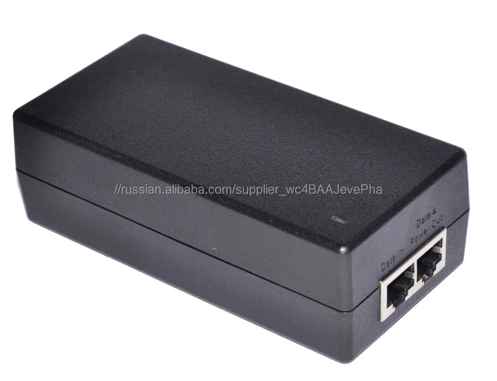 PoE инжектор гигабит 24Vdc 48W адаптер PoE пассивный сплиттер PoE для камеры CCTV / PoE коммутатор / IP-телефон