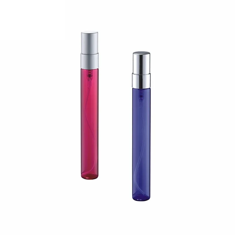 wholesale beauty packaging portable luxury colorful 10ml 15ml glass perfume bottle with aluminum atomizer