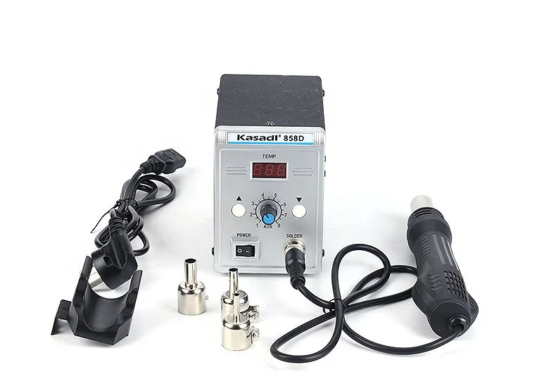 Factory LED Digital Heat Gun Desoldering Station With 3 Air nozzle  Hot Air Gun 858D Mobile phone repair tool