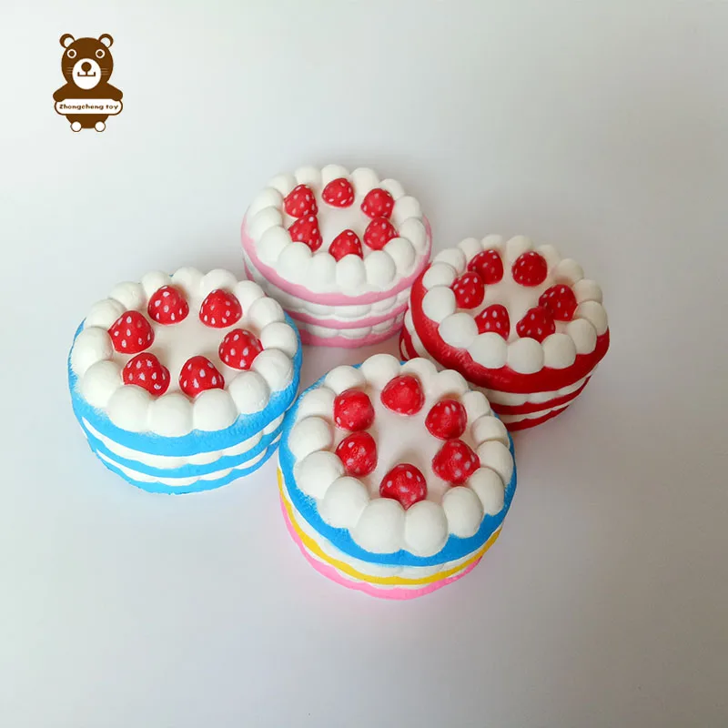 Pu soft kawaii squishy food fruit toys slow rising jumbo squishy cake