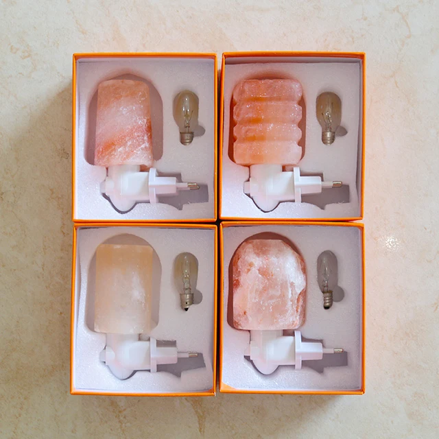 
Himalayan salt lamp night light natural rock style 360 degrees adjustable plug 