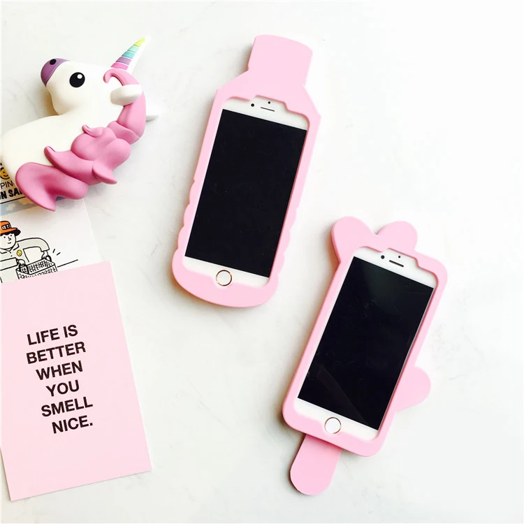Lovely New 3d Silicone Boy Tears Drinks Bottle Soft Silicone Back Cover Iphone 5 5s 6 6s 7 Plus Cases Rubber Covers