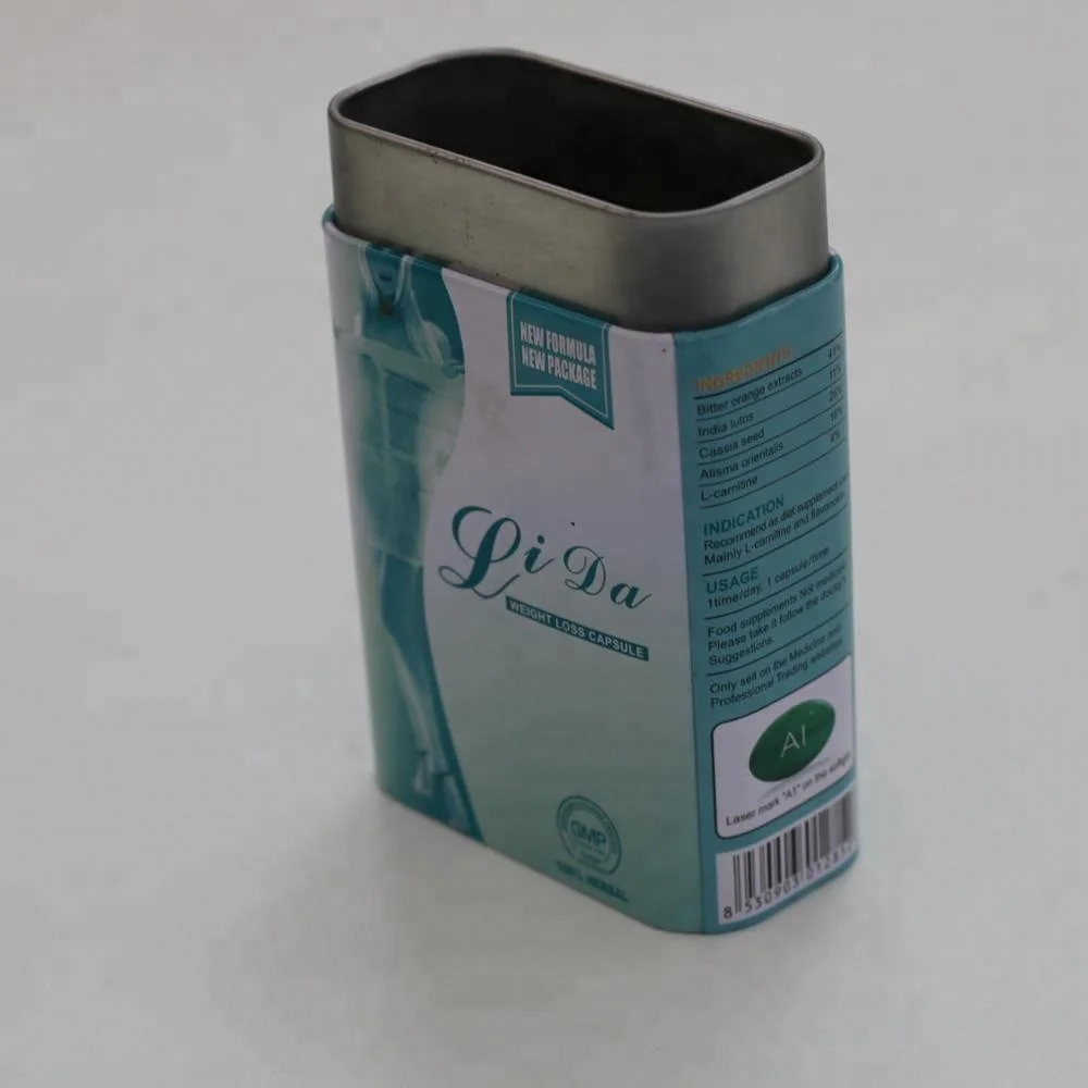 Hot sale slimming capsules metal tin box for woman