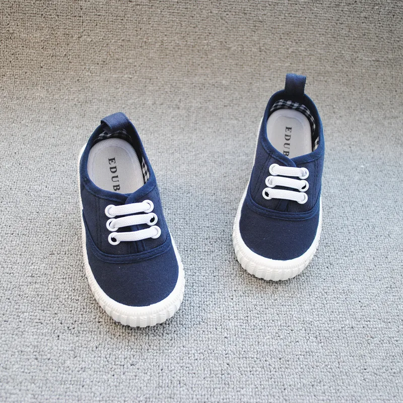 
Summer Hot Sale Blank Canvas kids casual sneakers black white grey basic color kids walking shoes 