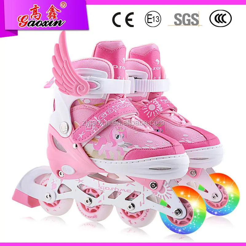 wholesale manufactory  inline skates blue color detachable roller skates fairytale style inline skate with wings