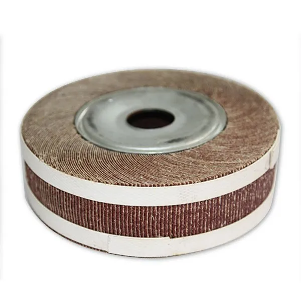 Abrasive sanding wheel for polishing chrome pieces