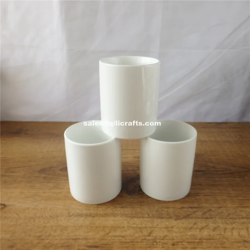 Fine porcelain ceramic candle jar ceramic storage jars with wooden lid