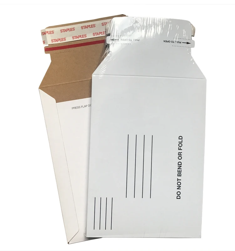 Custom Printed Rigid Cardboard Fiberboard Envelope Recycled Flat Mailer Photo Document Protection Colorful Versatile Clothing