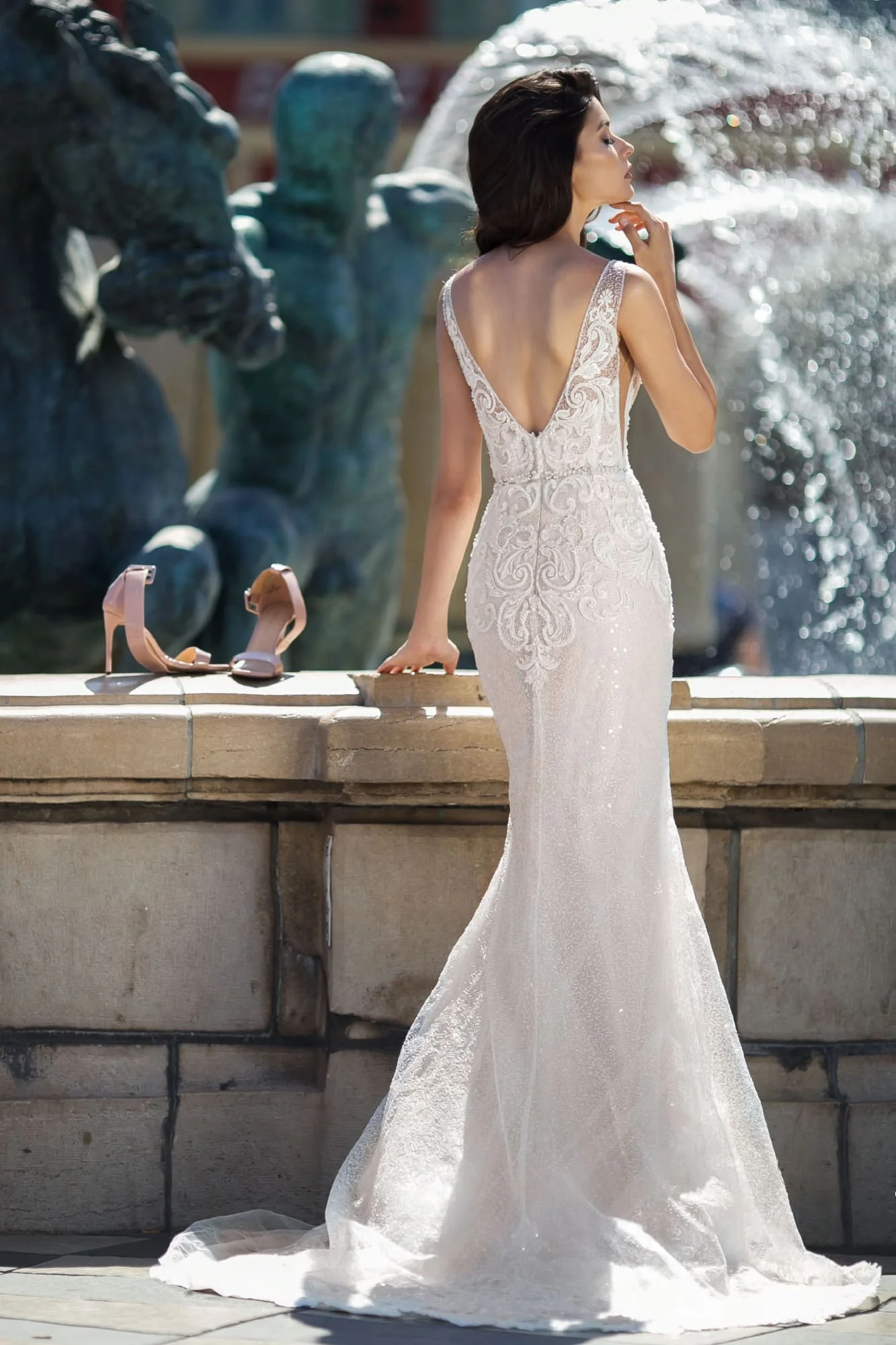 Off shoulder dress skirt for civil wedding gown