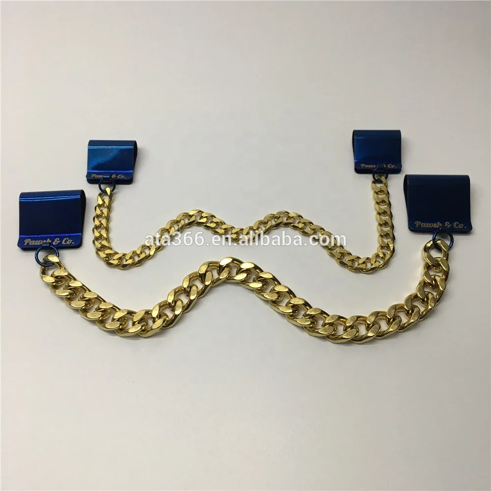 High Quality Dog Clip-On Collar Charms gold dog chain laser logo