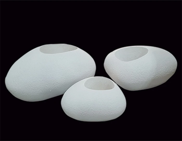 Newest Wholesale Factory Price Various Stone Shape Floor Plain Resin Flowerpot Planter Vase For Hotel