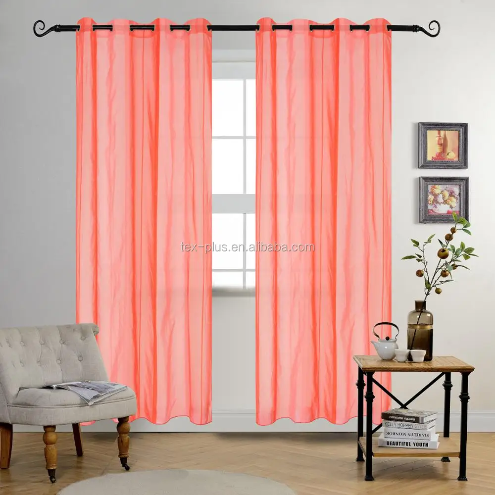 Beautiful fancy red chenille sheer curtains