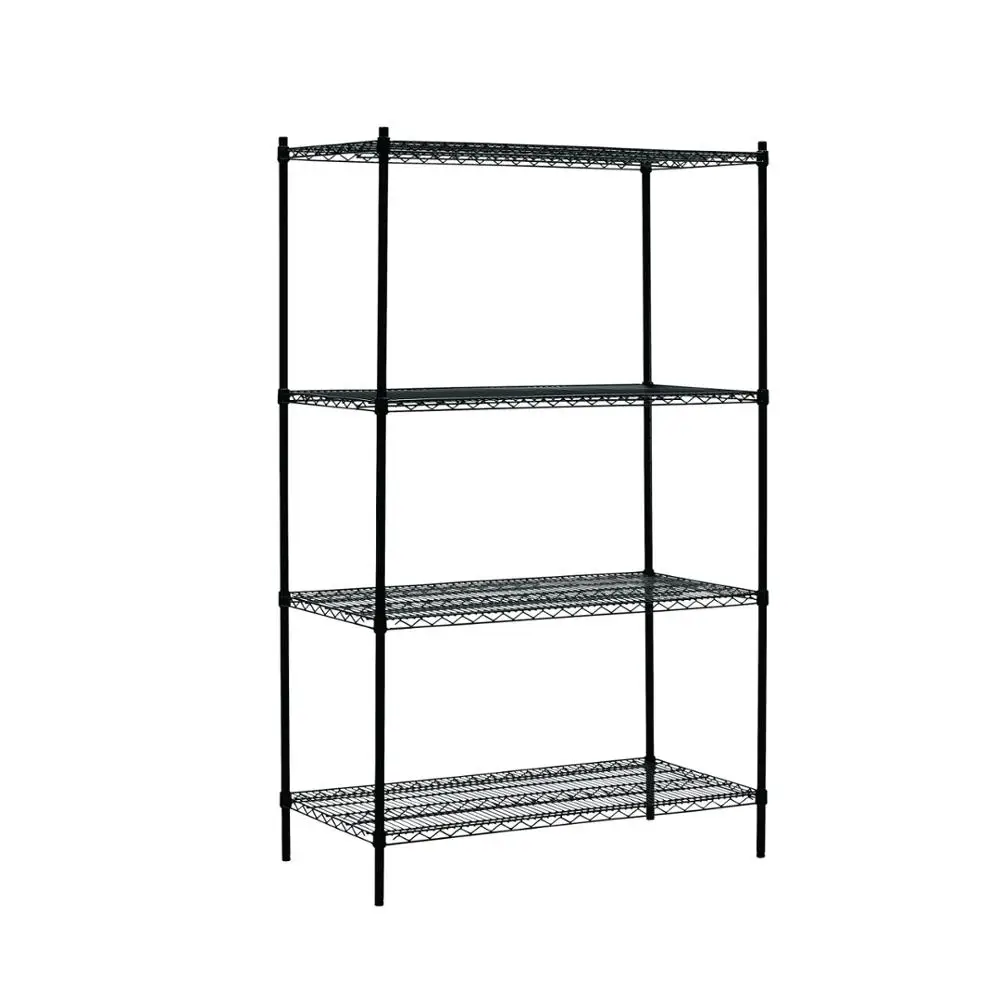 Storage Wire Shelving Rack Wire Shelves Four Tier Epoxy Paint Surface Treatment Shelves