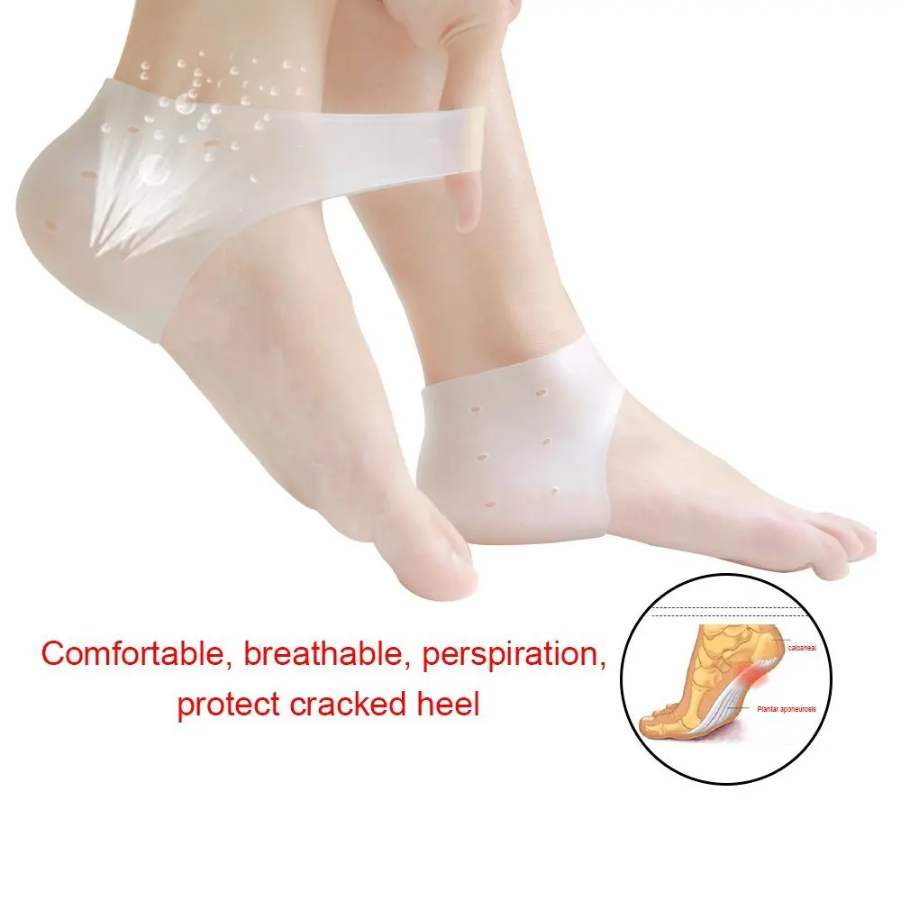 Silicone gel pads heel cushion foot care protectors moisturizing silicon gel heel socks