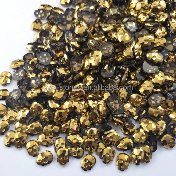 Factory direct sales excellent quality nail art skull head shape crystal stone