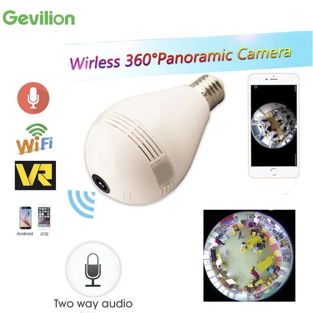 Gevilion беспроводной Wi Fi Безопасности Ip 360 панорамный камера шпион Cctv