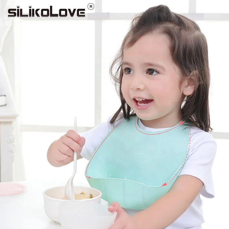 Adjustable waterproof silicone baby bibs feeding baby burp cloths kids boys girls aprons children eating lunch breastplate