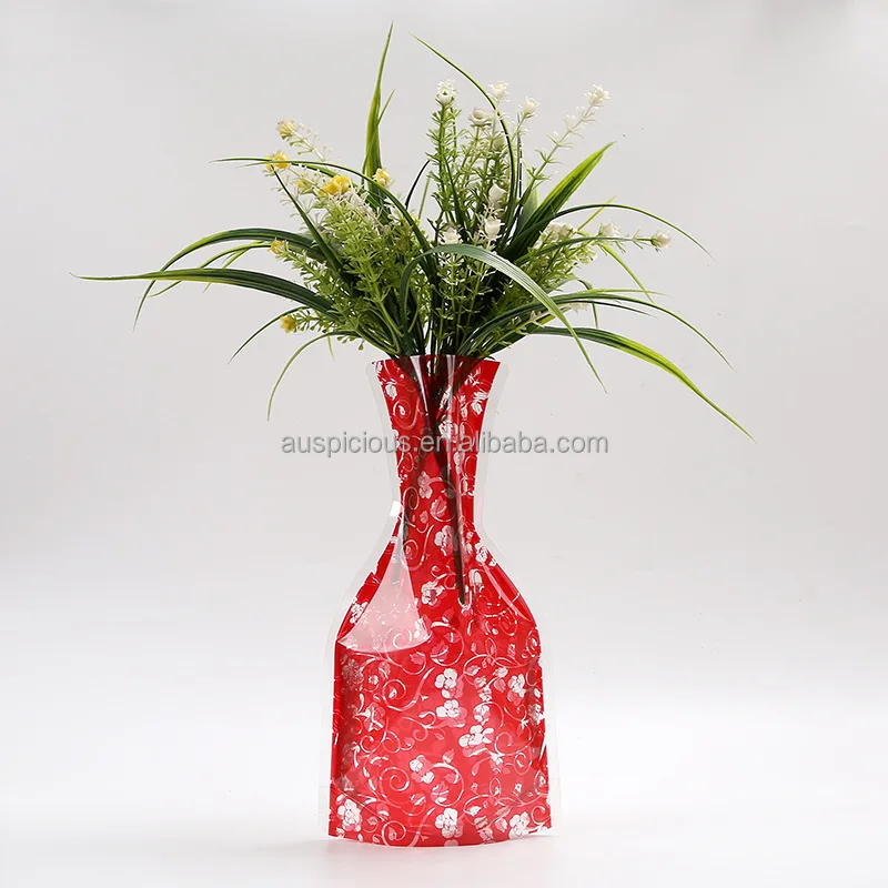 
Best disposable plastic peacock painting designs flower vase 