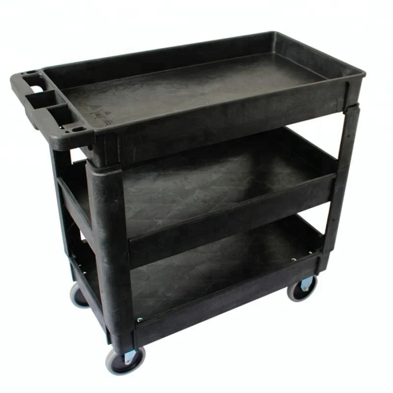 2 shelf storage service cart plastic utility cart