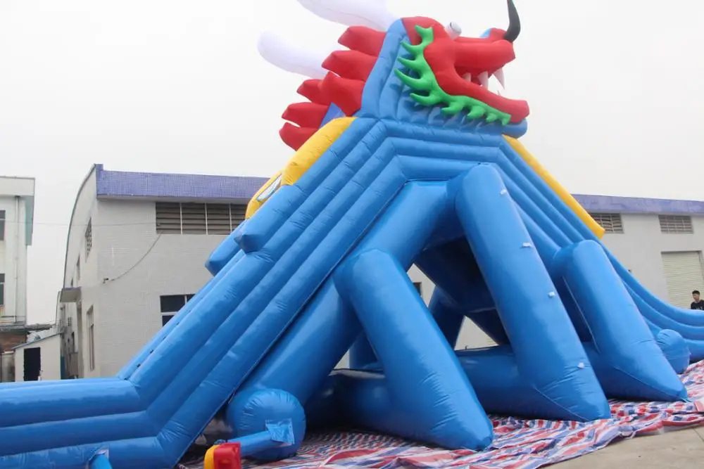 Guangzhou wholesale cheap price large inflatable water slide with steel frame swimming pool inflatable water park equipment 2018