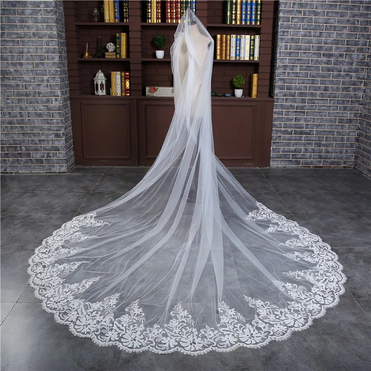 
3m long bridal veil China Cheap Ivory Bridal Veils One Layers Simple Tulle Wedding Veils 
