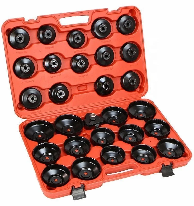 Source OEM Factory wholesale vehicle tools 30pcs Universal carbon steel cap oil filter cup wrench tool set
