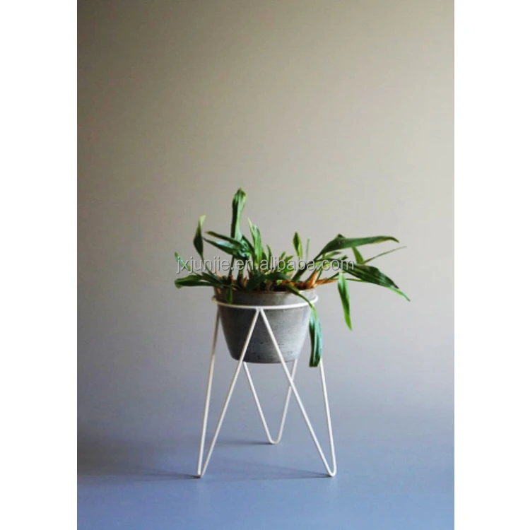 Tall Floor Garden Iron Flower Pot Stand With Triangular Base