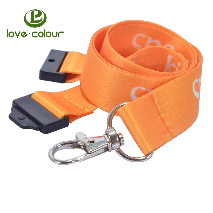 Custom Polyester ribbon double layer satin lanyard