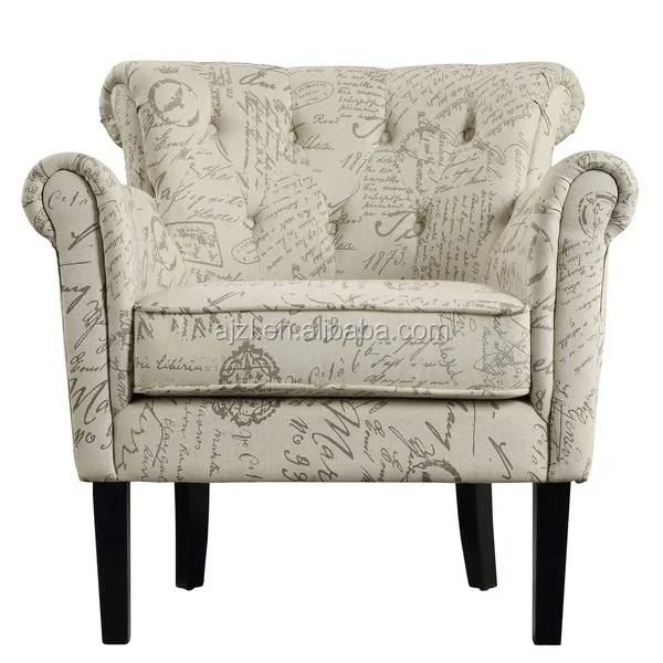 living room Upholstered Button-tufted Rolled Arm Club Chair